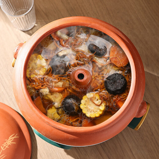 Tao Fuqi ceramic steam pot household steam pot chicken night sweat chicken pot steam soup pot special bottom pot electric steamer induction cooker Huangzhu steam pot 2700 ml + smart pot + steaming plate