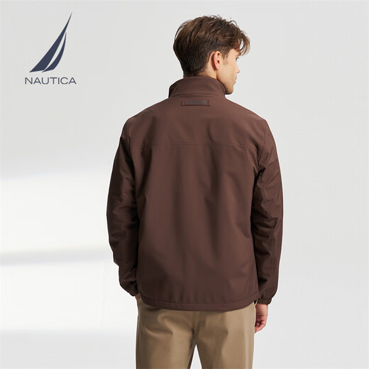 诺帝卡（NAUTICA）【大促爆款】男装秋冬新款防轻溅水双面穿立领厚外套棉服男JO4309 橡皮棕20M 2XL