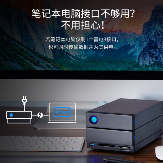 LaCie雷孜 移动桌面硬盘 16TB  企业级 2big Dock 机械硬盘 Type-C/雷电3/4  双2盘位磁盘阵列 CMR垂直