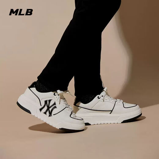 MLB鞋子男女复古板鞋学长鞋休闲运动鞋3ASXCA12N-50WHS-235/米白色