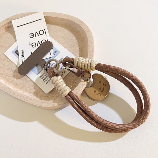 Ye Yu is suitable for ins cartoon cat fish pendant double chain woven belt with clip universal mobile phone lanyard ccd camera keychain milk white coffee fish pendant + chain E98 + white small clip