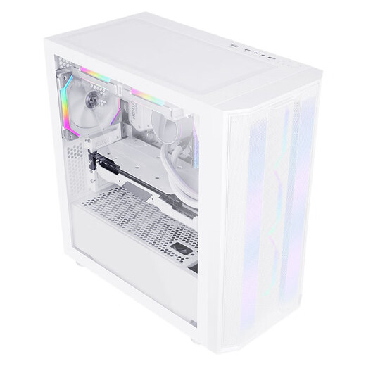 先马（SAMA）平头哥M8 雪装版 游戏办公mini电脑主机箱 前板铁网/玻璃侧透/支持M-ATX主板240水冷/U3/纯白色
