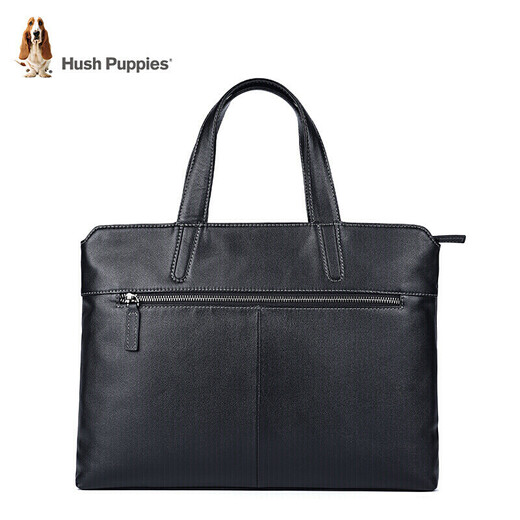 Hush Puppies Briefcase Men's First Layer Cowhide Thin Laptop Bag Business Large Capacity Fashionable Father's Day Gift for Boyfriend