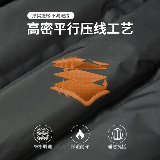 Dances with Wolves Black Gold Graphene Down Jacket Men's Autumn and Winter Baseball Collar Men's Down Jacket Black L(175)