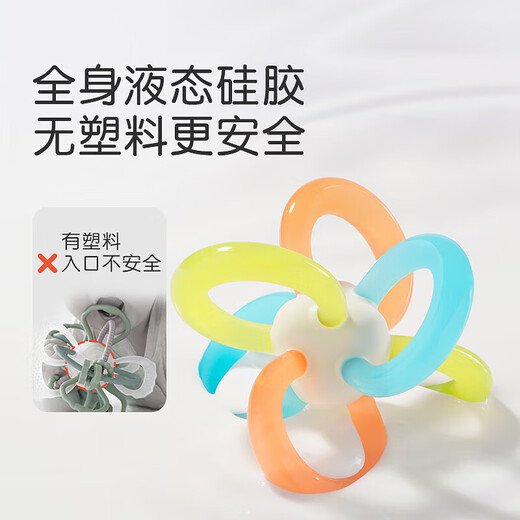 Shixi Mushroom Teether Baby Soothing Bite Teether Oral Appetite Period 3-4-6 months and above baby anti-eating hand grinding silicon stick Manhattan mini teether ball 1 pack