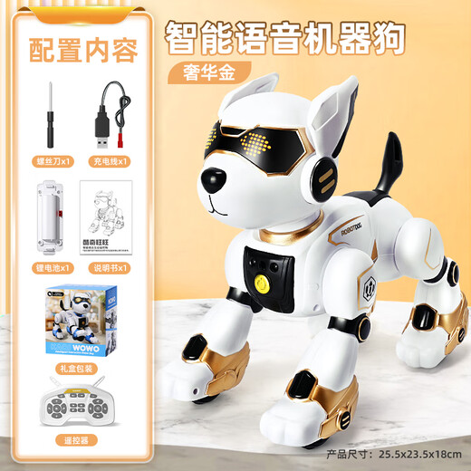 
HASKI Children's Day Gift, Smart Machine Dog Voice Control Toys, Puppy Remote Control Programming, Walking Electric Robot, Gem Blue [with Voice Control Gesture + Remote Control Programming]