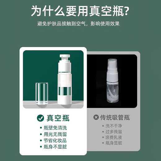 可绮真空平压按压瓶分装化妆品洗发沐浴乳液瓶旅行便携30ML节日送礼