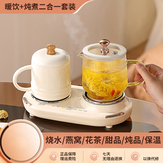 Aififulin Abschlussgeschenke für Lehrer Souvenirs Business Geschenke für Mitarbeiter Glass Health Pot Set Custom Souvenirs Preise Cream White [Doppelofen Health Pot] Handheld Color Box Model Health Pot Geschenk Souvenir Logo Anpassung