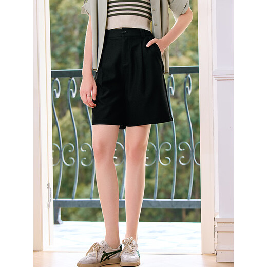 Betu Women's Summer New Casual Pants High Waisted Wide Leg Loose Versatile Suit Pants Casual Pants 2407T76 Black L