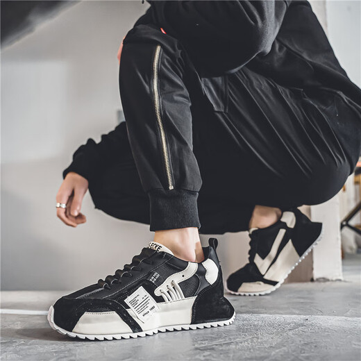 MVPBOY running shoes men's new spring versatile casual sports shoes men's bottom bag dad's shoes breathable mesh shoes men's shoes Sunshine C681 black 42