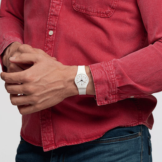 Swatch Swiss Watch White Bishop 2.0 Examination Table Quartz Men's and Women's Watch for the Start of School SO28W106-S14