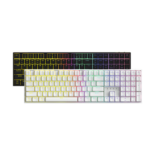 AI Stone ZN104 three-mode wireless connection RGB backlight full-key hot-swappable mechanical keyboard gaming keyboard white pink color matching red axis