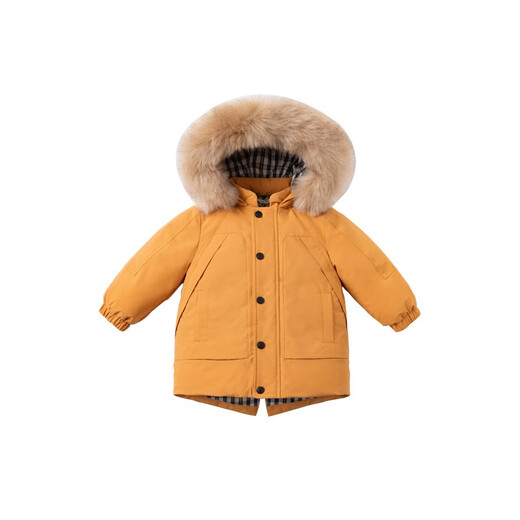 David Bella (Dave/Bella) Chaqueta de 90 abajo para niños con capucha cálida para la chaqueta infantil para bebés de invierno para ropa de salida de invierno para el niño Top Apricot DB155565-NN 100 cm (altura recomendada 90-100 cm)