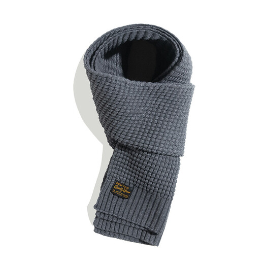 Madden workwear American retro pineapple flower woven scarf for men in autumn and winter, containing wool, soft and skin-friendly, warm men's scarf, light gray, one size fits all (180cm)