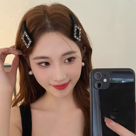 Chimera (CHIMERA) 2-piece set French light luxury broken hair bangs clip age-reducing BB clip side clip one-word clip hair accessories girl birthday gift