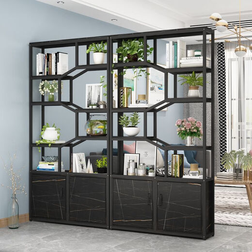 Wen Xinfu iron screen office partition cabinet storage rack industrial style living room storage cabinet display cabinet entrance entrance bookshelf black shelf%23%23 Fritillary white cabinet 0 length * 0 width 0 size by customer service