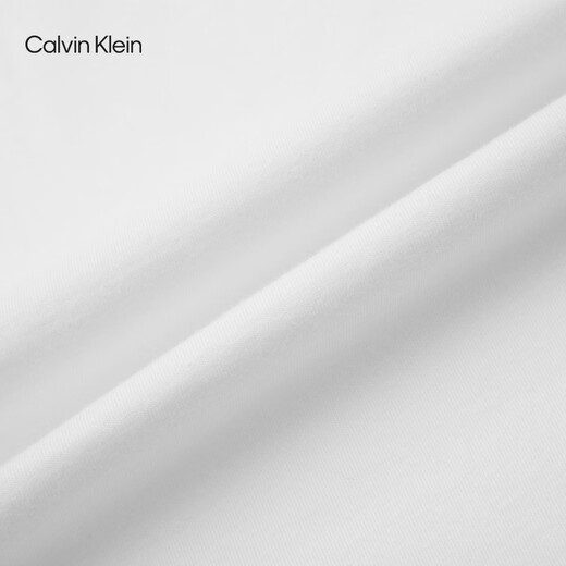 Calvin Klein Jeans Sommer Herrener Streifenbrief Druck bequemer Baumwollrunde Hals Kurzarm T-Shirt 40mc828 Yaa-Moonlight White M.