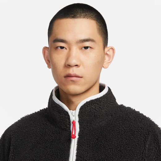 Nike (Nike) jacket men's top Spring and autumn new warm imitation lamb velvet stand collar fashion sportswear casual jacket FZ6194-010/Black/Year of Dragon Limited L (175) / Suggested 130-150Jin [Jin equals 0.5 kg]