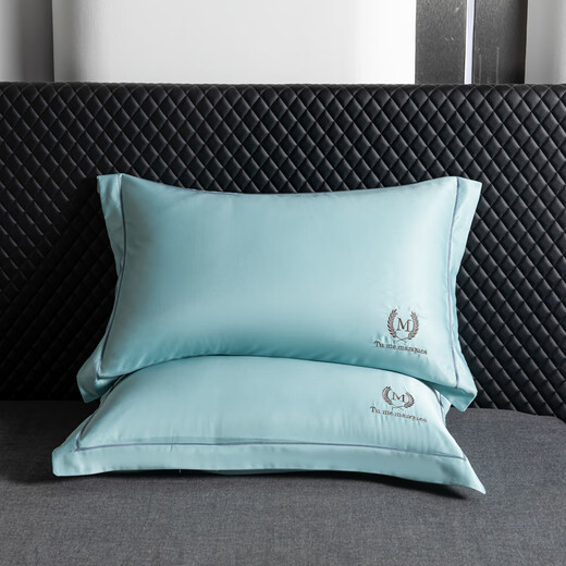 Yalu washed ice silk pillow, five-star hotel cervical pillow for adult sleeping, household single and double pillow cores, one pair, pillow core + pillowcase, lilac orchid M 48*74cm, one pack