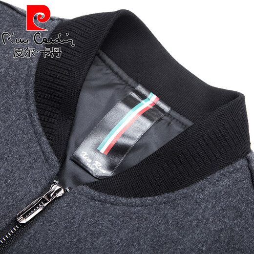 皮尔卡丹（pierre cardin）毛呢.大衣男短款呢子羊毛外套秋冬季休闲加厚2023新款男装立领夹 8812黑色 170