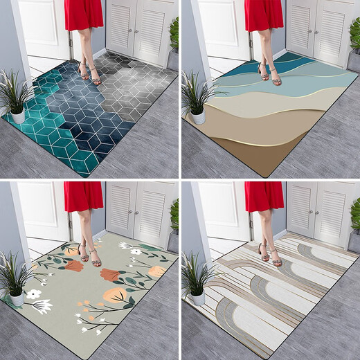 Polycai scrubbable floor mat door mat entrance door floor mat door door floor mat home living room bathroom kitchen anti-slip mat simple and fashionable 60*90cm entrance door