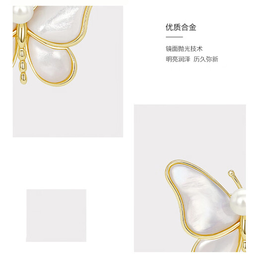 Bai Qixin butterfly brooch female niche design insect tassel literary spring and summer birthday gift simple and versatile accessories brooch white butterfly