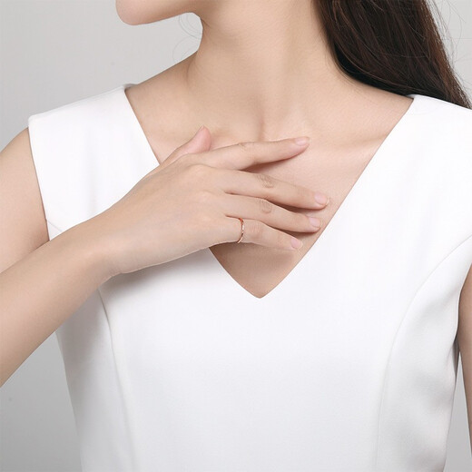 Saturday Fortune (ZLF) 18K gold diamond ring for women solitaire rose gold small round diamond ring as a holiday gift for girlfriend No. 16