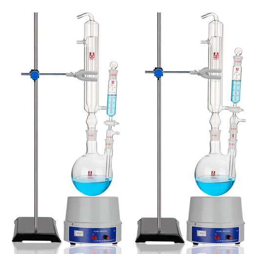 Säure-Base-Titration Destillationsinstrument Gerät Vorrichtung Schwefeldioxidreste Bestimmungsvorrichtung in Lebensmittelglas Stickstofffüllung Destiller 1000 ml Pharmakopoeia Methode Detektor GB5009. Typ B (Split -Typ): Vollständiger Satz von Glas Teilen 1 Set