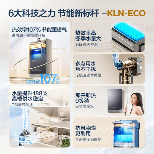 Haier ECO7 first-level energy efficiency 16-liter gas water heater natural gas large water volume water servo constant temperature first-level silent TSI booster 20% national subsidy