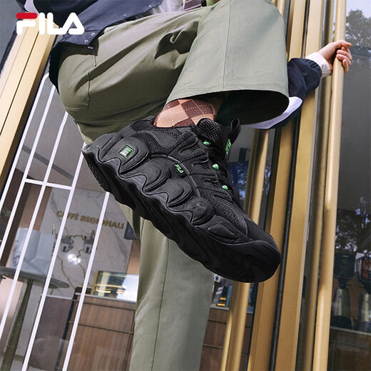 FILA Croissant Shoes Retro Sports Shoes Men's Winter Casual Shoes Dad Shoes Black-IB 42.5