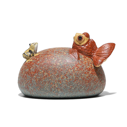 Xishanyuan Yixing original mineral purple mud good luck tea pet ornaments fully handmade household tea ceremony tea table kungfu tea set accessories good luck head
