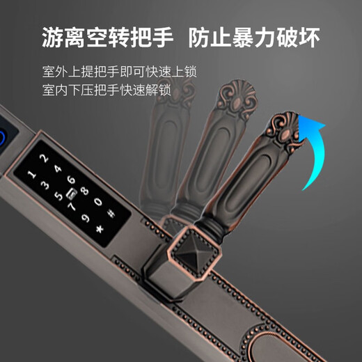 Singea思歌庭院户外双面防水指纹锁别墅大门双开密码锁门禁遥控智能门锁 C728E-青春灰 单面 包安装