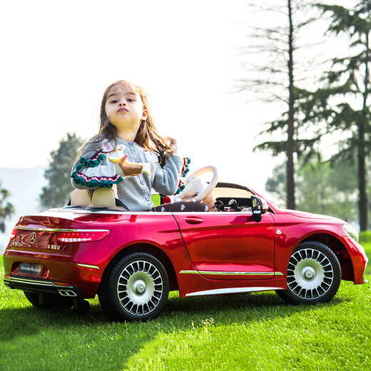 Geleoo para un automóvil eléctrico para niños Maybach de cuatro ruedas para el automóvil eléctrico para niños control remoto para el automóvil para bebés para el automóvil para bebés puede sentarse [el asiento de cuero negro exclusivo] + Touch Screen + todas las funciones Dual Drive