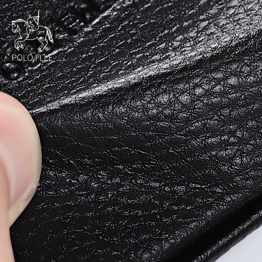 Cobia Paul genuine leather coupon wallet for men and women mini cowhide short zipper key bag simple small wallet coins small coupon bag black [quality gift box] 3 card slots