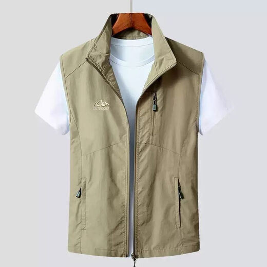 Zewanbang Herrenweste Frühling und Herbst Dünne, lässige, atmungsaktive Pferde-Clip-Jacke für Männer, mittlere und ältere schnell trocknende Weste für die Sommerweste für Männer, dunkelblau L empfohlen 115-135jin [Jin ist 0,5 kg]