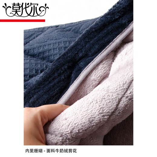 Modal pajamas men's winter thickened velvet dad's three-layer cotton jacket coral velvet warm home clothing set for middle-aged and elderly people N9923R coffee milk velvet upgraded thickened L (100-120Jin [Jin equals 0.5 kg])