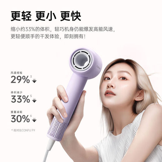 CONFU (CONFU) 110,000 rpm high-speed hair dryer, 1500W high power, household high-concentration negative ion hair care, hair dryer as a birthday gift for girlfriend, noise-reducing fast-drying hair dryer KF-F16, purple gift box