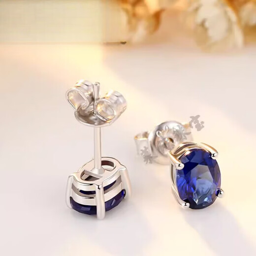 DL 1998 Fat Donglai same style tanzanite earrings sapphire earrings for women Japanese and Korean fashion color treasures
