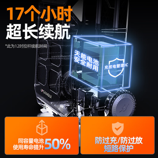 SANSUI A12-inch outdoor 12-inch mobile karaoke high-power singing square dance trolley speaker Bluetooth outdoor performance heavy bass all-in-one machine high-volume training shop audio SANSUI D15+ dual microphones