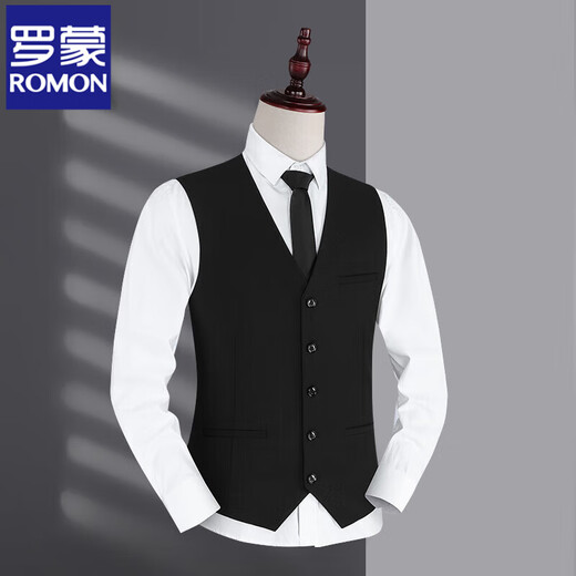 
ROMON (ROMON) suit vest men 2025 business casual professional vest groom best man wedding vest brother group 801 grey (single vest) XL 180