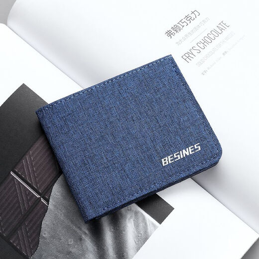 Luyid-Brieftasche Herren-Leinwand Münzbrieftasche kleine tragbare Kartenbeutel mit großer Kapazität Kartentasche Typ Zertifikat Beutel tragen schwarze Stoffbrieftasche [6 Kartensteckplätze + 1 Spiegelfensterschlitz + große Banknoten Priorität Canvas Stoff-[verdickte Anti-Diebstahl und Anti-Magnetic]