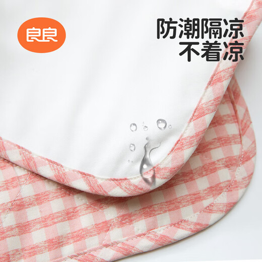Liangliang (liangliang) baby linen cotton urine separator pad portable baby diaper pad care mattress breathable waterproof and washable [blue portable plaid style] 90*45cm Suitable for 90x45cm