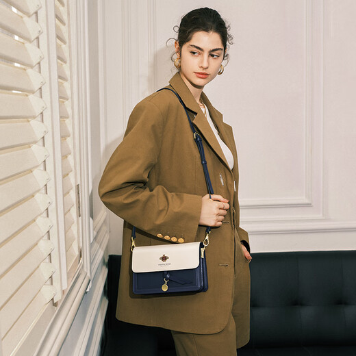 Cnoles (Cnoles) Bag Women's Bag 2025 Crossbody Bag Shoulder Bag Small Square Bag Luxury High-end Chinese Valentine's Day Gift for Girlfriend Beautiful White and Blue New Style [Practical Birthday Gift for Wife]