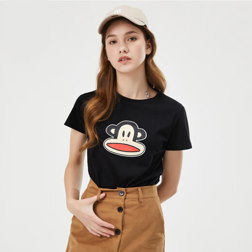 PaulFrank/Big Mouth Monkey T-shirt women's short-sleeved 2020 summer new ins trendy Hong Kong style loose half-sleeved top PFCTE192294W white L
