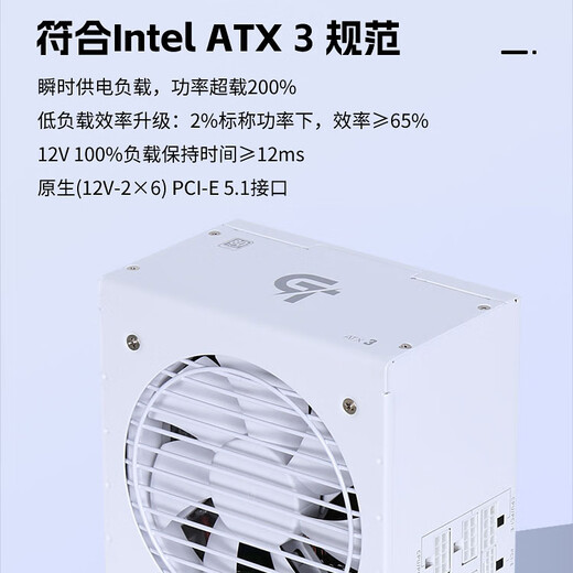 先马（SAMA）GT850W白色 ATX3台式电脑电源 12V-2X6显卡供电/80PLUS金牌电源/全模组/14CM短机身/5080