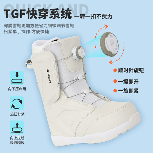 MSEASFREE Schnell tragende Snowboardschuhe für Männer und Frauen, rutschfeste und warme Skiausrüstung für Anfänger und Erwachsene, Schwarz 42