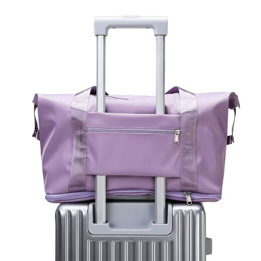 Shengteng bolsa de viaje para mujer con separación seca y húmeda, bolsa de equipaje portátil de gran capacidad, bolsa de viaje de corta distancia, bolsa de viaje de negocios, bolsa de equipaje, color morado claro 36L