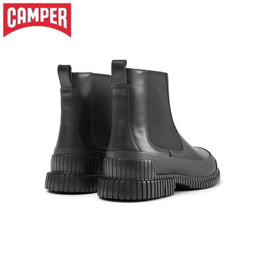 CAMPER男鞋Pix 厚底切尔西短靴复古英伦风软底套筒平底皮靴 黑色015 42