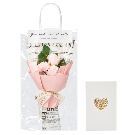 First 3 Roses Carnation Soap Everlasting Bouquet Birthday Gift for Women 214 Valentine's Day Souvenir Wedding Non-Flowers