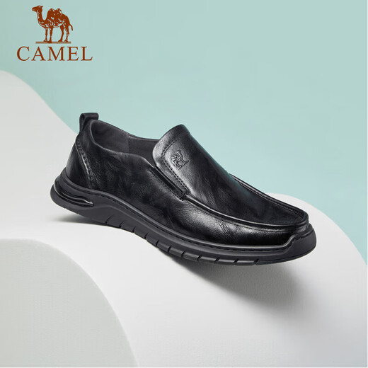Camel (CAMEL) cowhide soft-soled cushioning loafers commuting autumn business casual leather shoes for men G13S201066 black 44